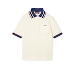 Cotton piquet polo shirt with intarsia