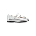 silberfarbenes Metallic-Leder