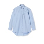 Bluse aus Baumwollpopeline mit Stickerei