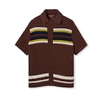 Polo à rayures en maille de coton au crochet
