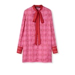 Printed silk twill dress