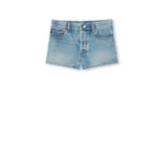 Shorts in denim con trattamento stone-washed