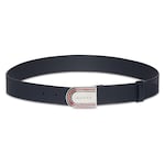 Belt with enameled Web detail buckle