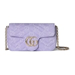 lilac and white GG denim