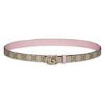 beige GG Supreme and pink leather