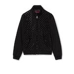 Embossed GG suede bomber jacket