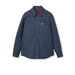 Wool flannel zip jacket with embroidery 