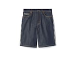 Shorts in denim cimosato di cotone con logo