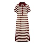 Robe en maille de coton torsadée à rayures