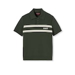 Polo en soie et coton avec intarsia