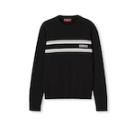 Silk cotton sweater with intarsia