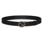 black woven leather
