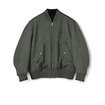 Herringbone wool mouliné bomber jacket