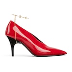 bright red patent leather
