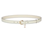 Thin belt with stirrup buckle