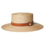Woven straw boater hat