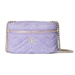 lilac and white GG denim