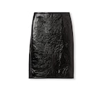 Shiny leather and neoprene skirt