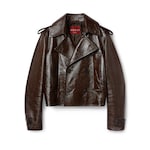 Shiny leather biker jacket