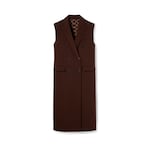 Long silk wool gilet