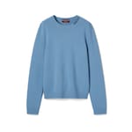 Felted wool knit sweater with intarsia