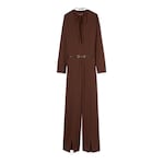 Light wool jumpsuit with Horsebit belt