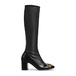 black stretch leather