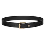 Belt with Interlocking G detail in black leather | GUCCI® US