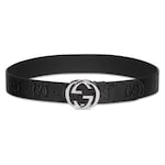 Wide belt with Interlocking G buckle