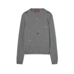 Fine cashmere sweater with intarsia