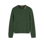 Felted wool knit sweater with intarsia
