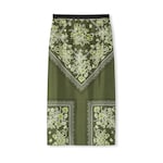 Printed silk twill skirt