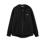 Cotton jersey hooded zip sweatshirt