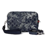 Borsa a tracolla in denim GG misura piccola