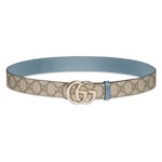 beige GG Supreme and light blue leather 