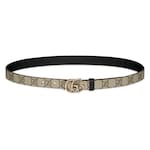 GG Supreme beige et cuir noir