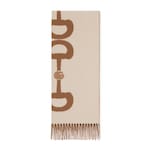 Sciarpa in lana cashmere con intarsio