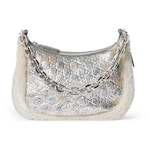 silver textured leather