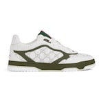 white and green GG leather