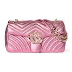 bright pink lamé leather