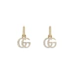 ダブルG クリスタル ピアス ・ゴールドトーン ブラス | GUCCI公式