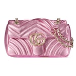 bright pink lamé leather