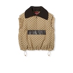 Veste sans manches en toile GG avec étiquette en cuir