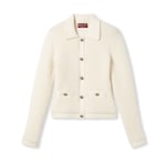 Wool bouclé polo cardigan