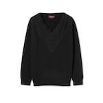 Maglione in lana e cashmere con pizzo