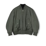 Herringbone wool mouliné bomber jacket