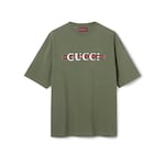 GUCCI グリーンベアプリント Tシャツ M プリント ヘビーコットンジャージー Tシャツ ・フォレスト