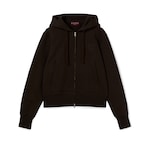 Brushed cotton jersey zip sweatshirt