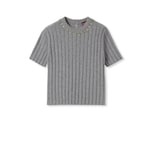 ソフトウール＆カシミア リブ トップ