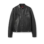Veste zippée en cuir doux